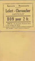 France 2 Francs - Lefert - Chevaucher - 1914-1918 - Santenay