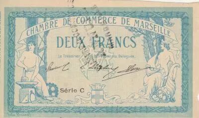 France 2 Francs - Marseille - Chamber of Commerce - 12-09-1914 - Serial C