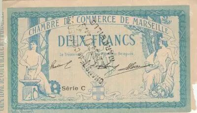 France 2 Francs - Marseille - Chamber of Commerce - 12-09-1914 - Serial C