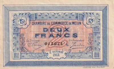 France 2 Francs - Melun Chamber of Commerce 1915