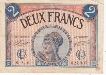 France 2 Francs - Paris Chamber of Commerce - 1919-1922 - VF - Serial A.6