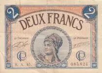 France 2 Francs - Paris Chamber of Commerce - 1920 - Serial S.A.45