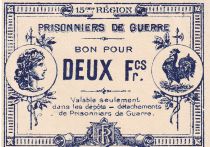 France 2 Francs - Prisionniers de guerre - 15ème région