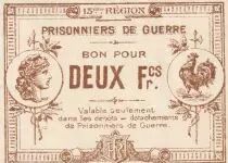France 2 Francs - Prisionniers de guerre - 15ème région