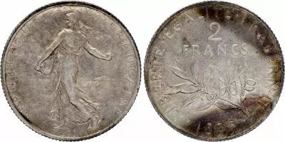 France 2 Francs - Semeuse - 1899 - Silver