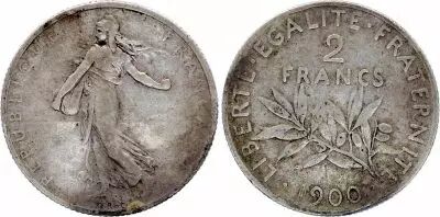 France 2 Francs - Semeuse - 1900 - Silver