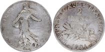 France 2 Francs - Semeuse - 1901 - Silver