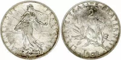 France 2 Francs - Semeuse - 1902 - Argent