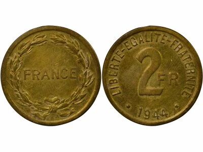 France 2 Francs, Free France - 1944 Philadelphia