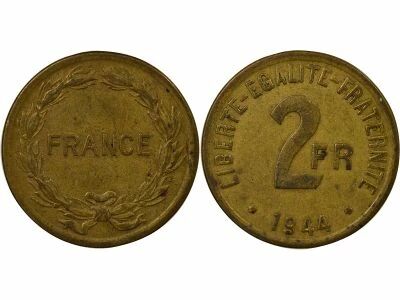 France 2 Francs, Free France - 1944 Philadelphia