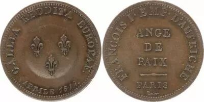 France 2 Francs (Module), Ange de Paix - 1814 Essai by Tiolier