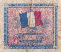 France 2 Francs Allied Military Currency (Flag) - 1944 No Serial - F