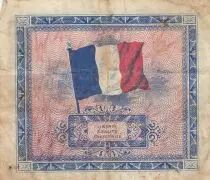 France 2 Francs Allied Military Currency (Flag) - 1944 No Serial - F