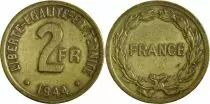 France 2 Francs Allied Occupation for France and Algeria 1944