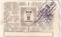 France 2 Francs Avesnes Et Solesmes Sans cachet &eacute;metteur