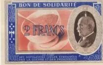 France 2 Francs Bon de Solidarit&eacute; - P&eacute;tain - Bol de Soupe 1941-1942 - S&eacute;rie 1.032.947