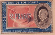 France 2 Francs Bon de Solidarité Pétain - Bol de Soupe 1941-1942