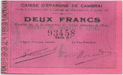 France 2 Francs Cambrai Caisse d�Epargne