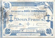 France 2 Francs Cambrai City - 1914