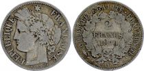France 2 Francs Ceres - 1870 Large A Paris - Fine to VF - Silver - KM.817