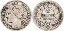 France 2 Francs Cérès - 1870 Petit A Paris - Argent