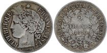 France 2 Francs Ceres - 1870 small A Paris - Fine to VF - Silver - KM.817