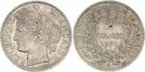 France 2 Francs Cérès - 1887 A Paris Argent - SUP