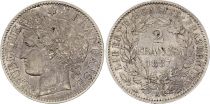 France 2 Francs Ceres - 1887 A Paris Silver - VF to XF