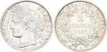 France 2 Francs Ceres - 1887 A Paris Silver - XF - KM.817