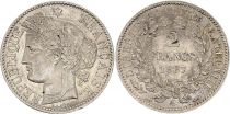 France 2 Francs Ceres - 1887 A Paris Silver - XF