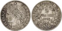 France 2 Francs Ceres - 1895 A Paris Silver - VF to XF