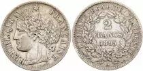France 2 Francs Ceres - 1895 A Paris Silver