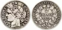 France 2 Francs C&eacute;r&egrave;s 1871 K Bordeaux - Sans L&eacute;gende - Argent