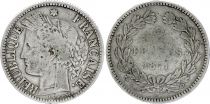 France 2 Francs Ceres 1871 K Bordeaux - within wreath- Good - Silver  KM.816