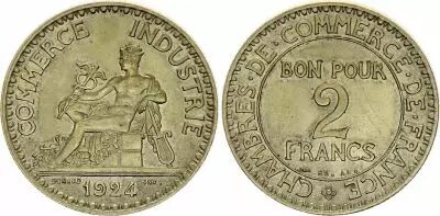 France 2 Francs Chambre de Commerce - 1924