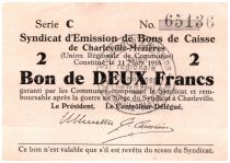 France 2 Francs Charleville-Mézières Cities - Charleville-Mézières - 1916