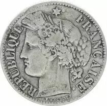 France 2 Francs France Ceres - Gouvernement National  -1871 K Bordeaux