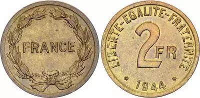 France 2 Francs France Libre - Philadelphie 1944