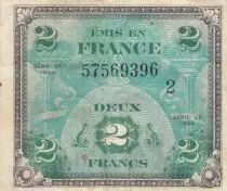 France 2 Francs Impr. am&eacute;ricaine (drapeau) - 1944 - S&eacute;rie 2 - TTB