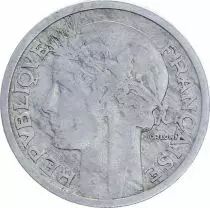 France 2 Francs Laureate head - 1945 B