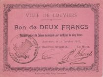 France 2 Francs Louviers City - 1915