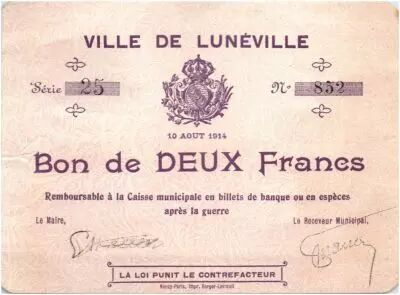 France 2 Francs Lun�ville City