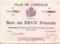 France 2 Francs Lunéville Ville
