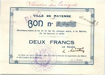 France 2 Francs Mayenne City