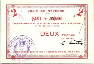 France 2 Francs Mayenne City