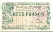 France 2 Francs Mayenne Ville - 1917