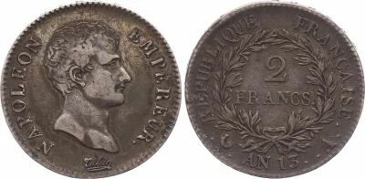 France 2 Francs Napol�on I - An 13 A Paris - Silver