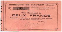 France 2 Francs Nauroy Commune - 1915
