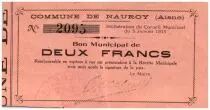 France 2 Francs Nauroy Commune - 1915