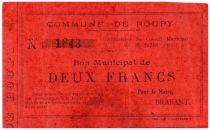 France 2 Francs Roupy Commune - 1915